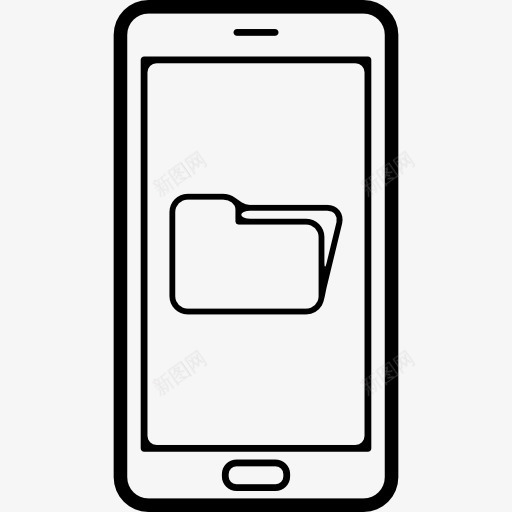手机文件夹图标png_新图网 https://ixintu.com 夹纸板 屏幕 工具 工具和用具 手机 手机屏幕展示图 文件夹 电话 轮廓