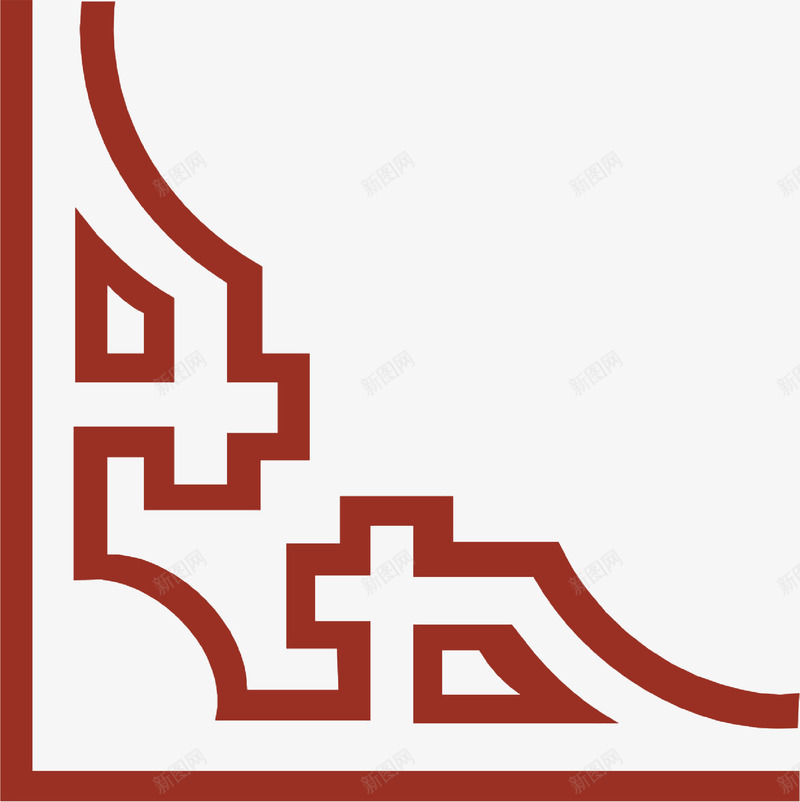中国风红色边角装饰边框png免抠素材_新图网 https://ixintu.com 中国风 红色 装饰边框 边角