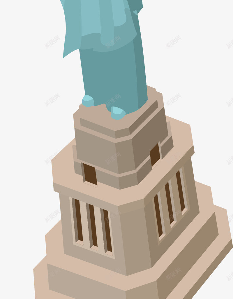绿色卡通自由女神像png免抠素材_新图网 https://ixintu.com 免抠PNG 卡通 火炬 绿色 自由女神像 装饰图案 雕像