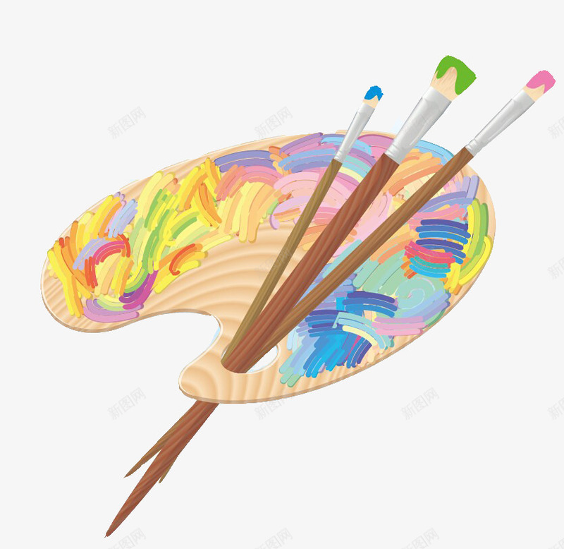 颜料盘png免抠素材_新图网 https://ixintu.com 手绘 画具 颜料