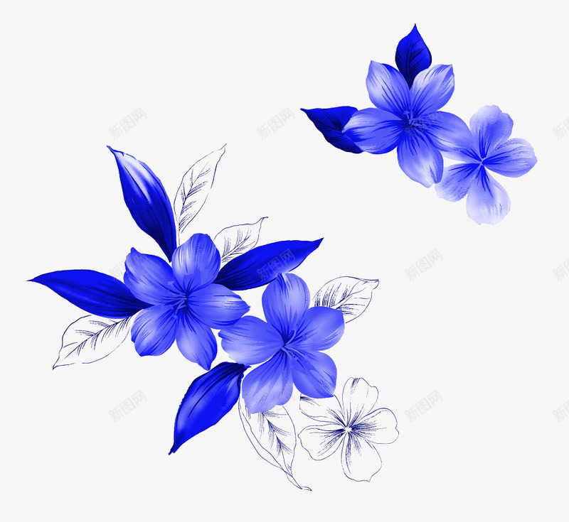 手绘紫色花朵png免抠素材_新图网 https://ixintu.com 网页 花卉 花店