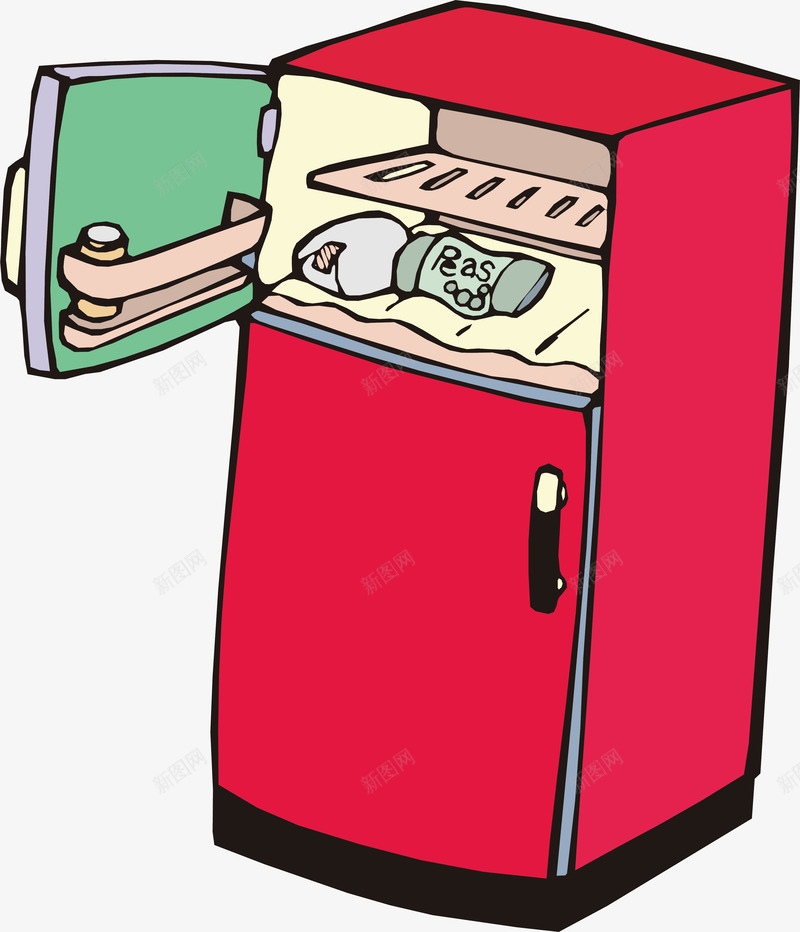 卡通冰箱png免抠素材_新图网 https://ixintu.com 冰箱 卡通 家用电器 家电 家电商场 家电销售 生活用品 矢量家电