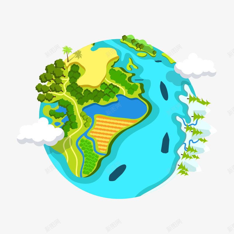 手绘卡通地球日爱护地球矢量图ai免抠素材_新图网 https://ixintu.com AI源文件 卡通地球 地球 手绘卡通地球 爱护地球 环保 矢量地球 矢量图