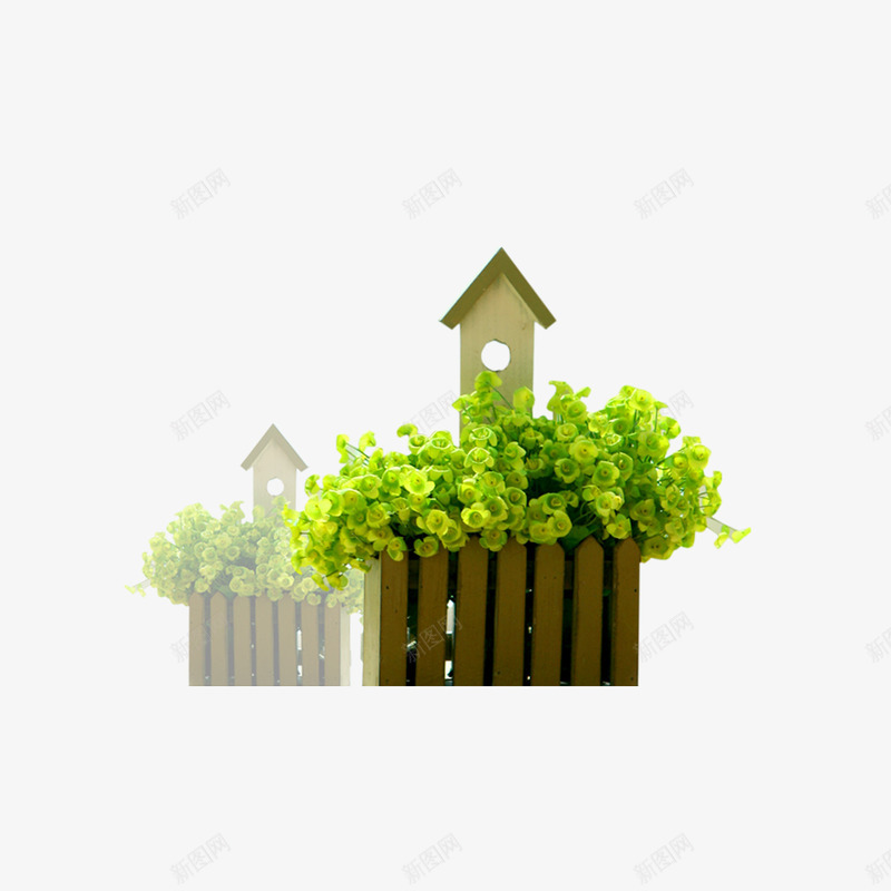 花园栅栏png免抠素材_新图网 https://ixintu.com 小花 木栅栏 栅栏