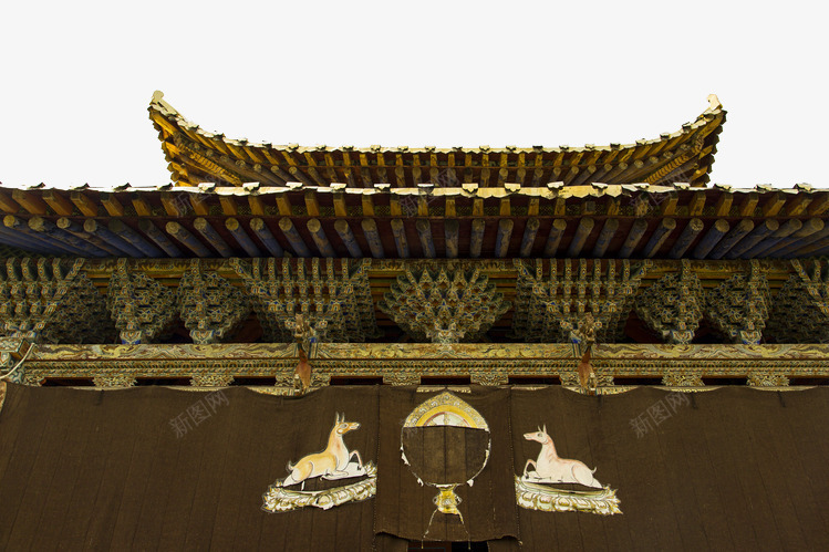 中国民族特色鎏金雕刻图案墙檐png免抠素材_新图网 https://ixintu.com 墙檐 鎏金