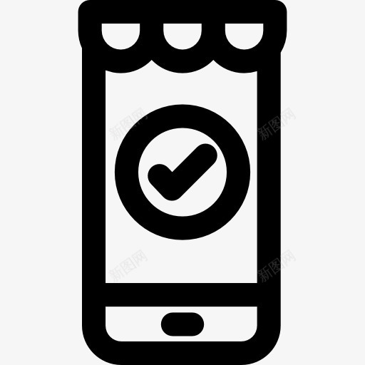网上商店图标png_新图网 https://ixintu.com 商务 手机 技术 智能手机 电话 网上商店 美元符号