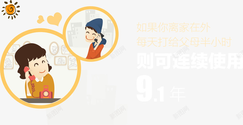 360免费电话母女联系png免抠素材_新图网 https://ixintu.com 360 免费 母女 电话 联系