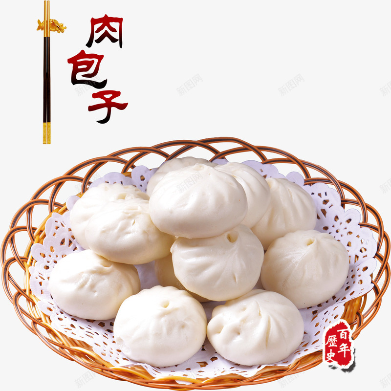 肉包子psd免抠素材_新图网 https://ixintu.com 包子 寿包 盘子 筷子 肉包子