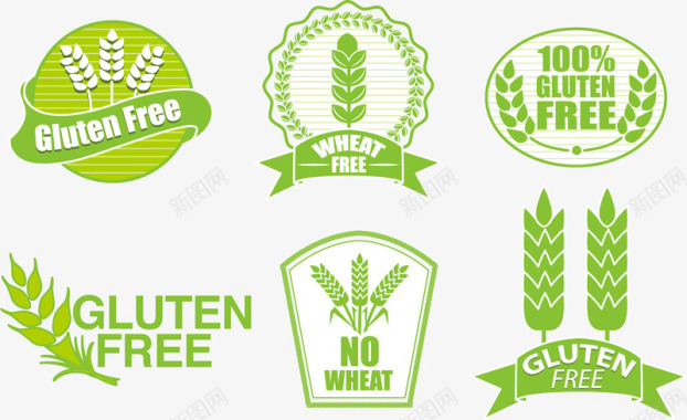绿色麦穗logo标签图标图标