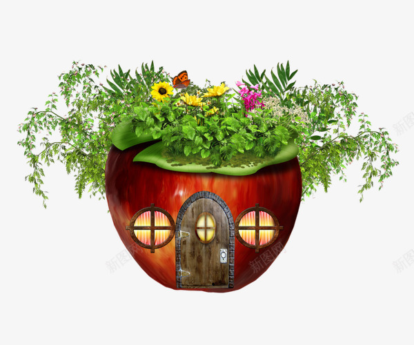 春天植物盆景png免抠素材_新图网 https://ixintu.com 春天 植物 特色 盆景 绿色 花卉