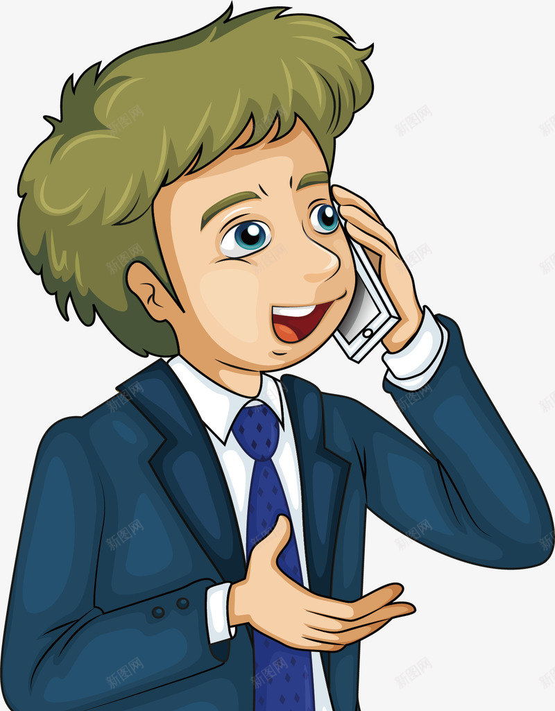 打电话的男人矢量图eps免抠素材_新图网 https://ixintu.com 中国推销员 商务销售 打电话 矢量素材 销售电话 矢量图