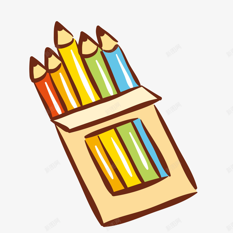 卡通画笔矢量图eps免抠素材_新图网 https://ixintu.com PNG图 PNG图下载 创意卡通 卡通 卡通插图 开学 开学日 插图 画笔 矢量图