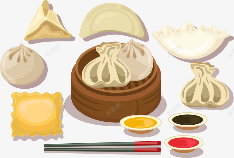 饺子馆的小吃png免抠素材_新图网 https://ixintu.com 中国食物 小吃 特色食物 饺子 饺子馆