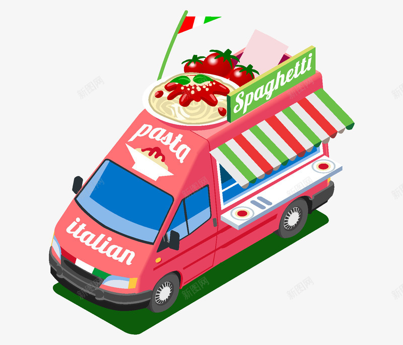 手绘食物便利车图png免抠素材_新图网 https://ixintu.com 便利车 创意 卡通手绘 彩车 快餐车 水彩 盘子 红色 美食 食物