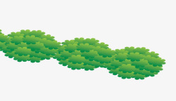 绿色卡通草丛装饰图案素材