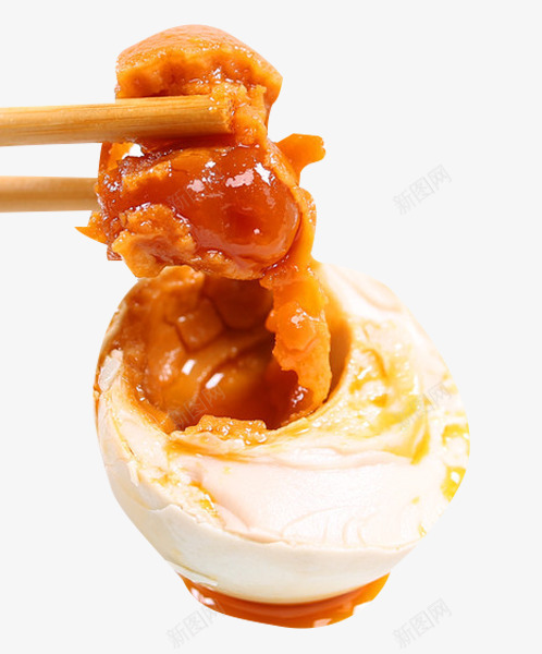筷子夹起的鸭蛋黄png免抠素材_新图网 https://ixintu.com 烤鸭蛋 筷子夹