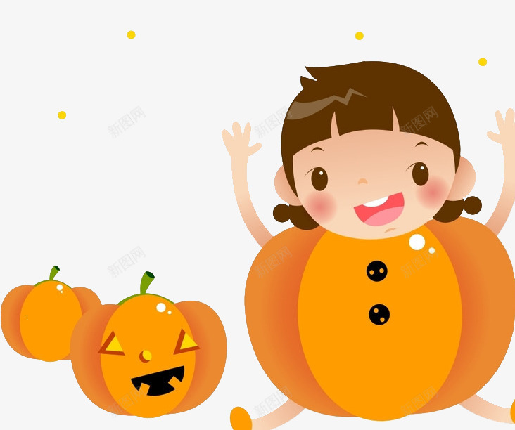 万圣节卡通孩童搞怪南瓜png免抠素材_新图网 https://ixintu.com 万圣节 卡通孩童 搞怪南瓜 装饰 装饰素材