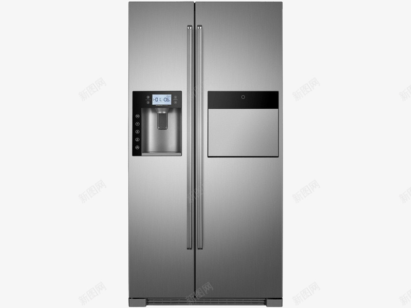 灰色双门冰箱png免抠素材_新图网 https://ixintu.com 产品实物 冰箱 双门冰箱 家电 灰色