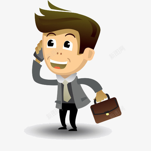 商业性质卡通人物的接电话png免抠素材_新图网 https://ixintu.com 卡通人物 商业 商业人物 电话