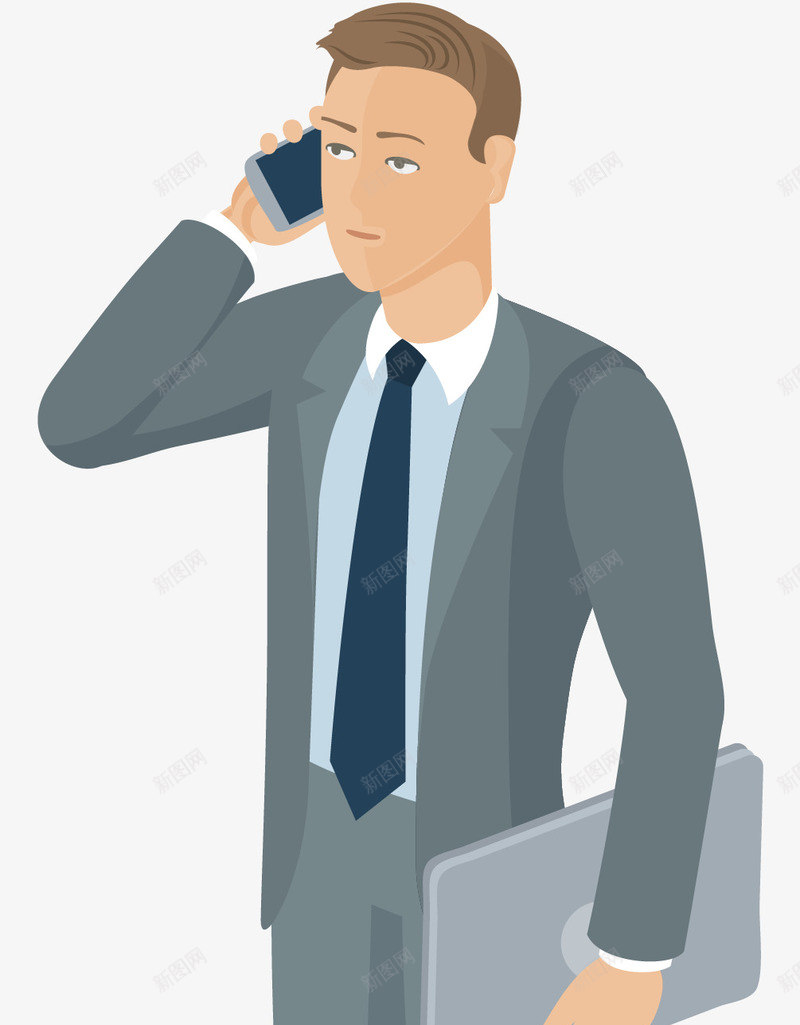 卡通手绘打电话的男人png免抠素材_新图网 https://ixintu.com 创意 动漫动画 卡通手绘 打电话的男人 电脑 简约