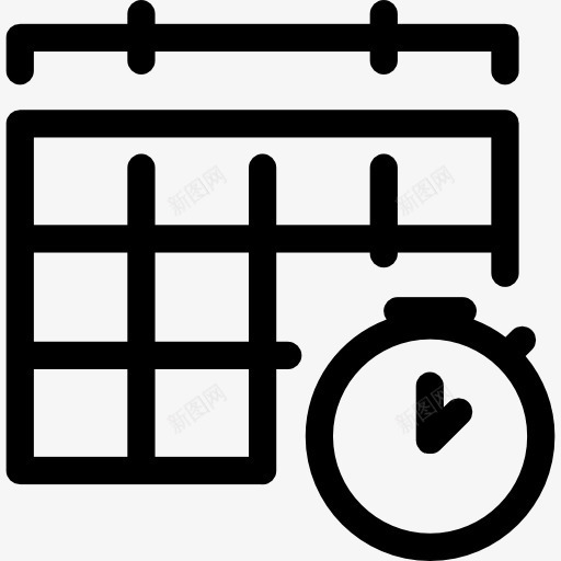 计划图标png_新图网 https://ixintu.com 定时器 小时 接口 日历 时钟 时间 议程