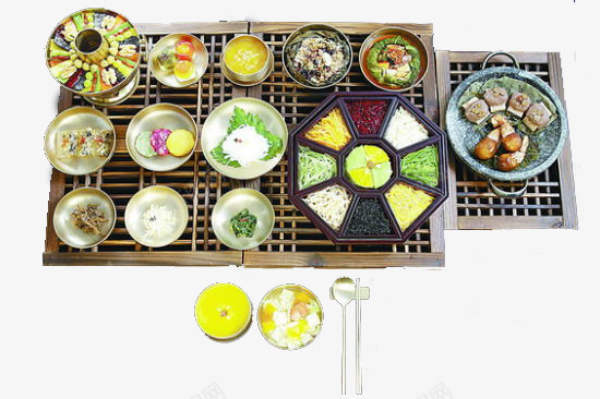 韩国料理png免抠素材_新图网 https://ixintu.com 釜山料理 韩国拌饭套餐 韩国菜肴