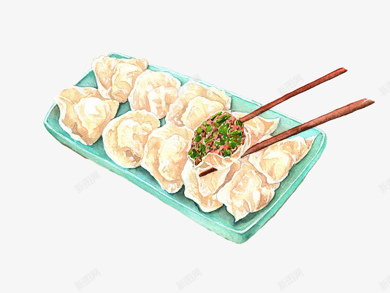 手绘馒头饺子png免抠素材_新图网 https://ixintu.com 包子矢量图 手绘 碟子 筷子 蒸包 面包 面食 食物 饺子 馒头