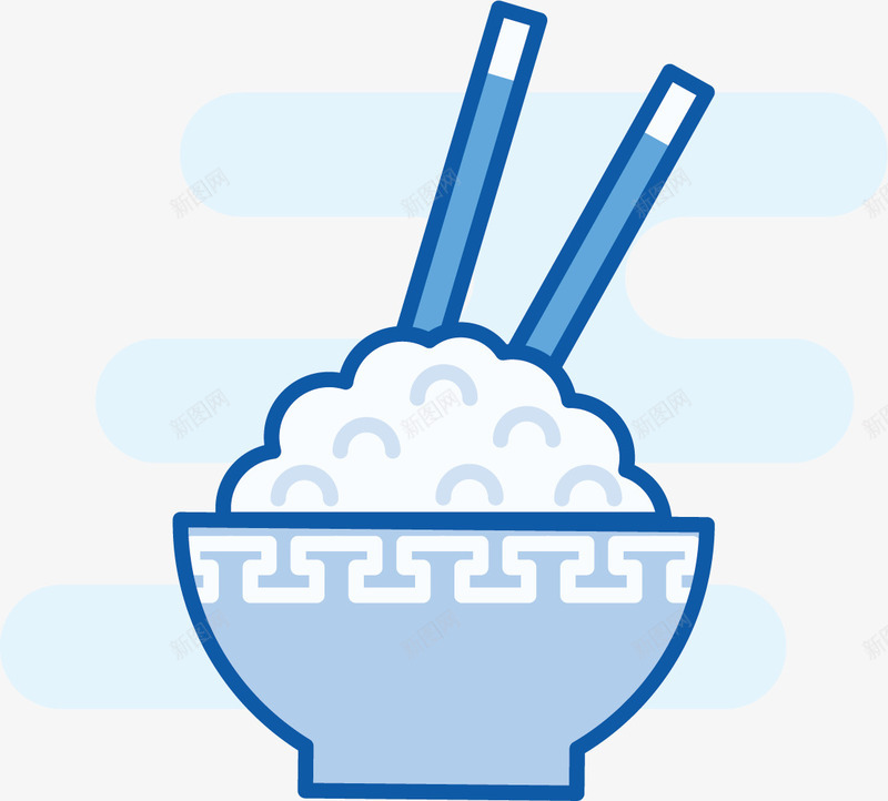 筷子卡通米饭矢量图eps免抠素材_新图网 https://ixintu.com 亚洲食物 卡通风格 卡通食物 矢量食物 米饭 食物 矢量图