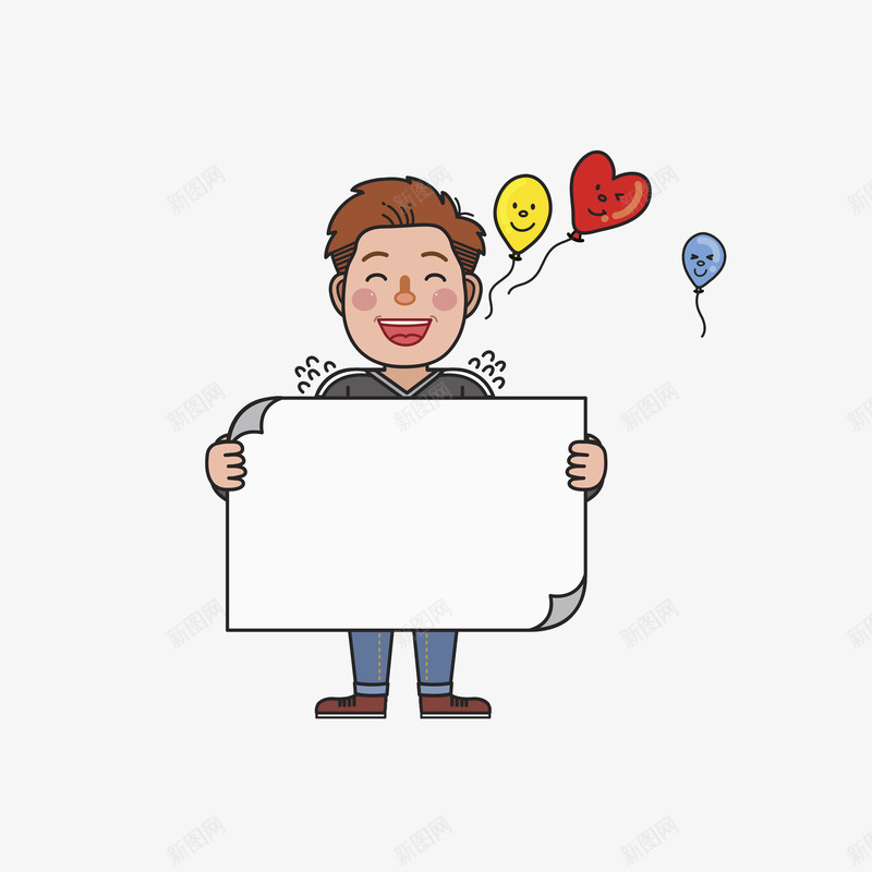 拿便利贴的员工png免抠素材_新图网 https://ixintu.com 创意 卡通 多彩 开心 微笑 手绘 职员 装饰 通用