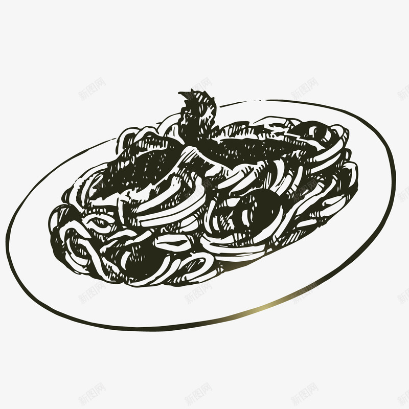 手绘快餐食品插图矢量图ai免抠素材_新图网 https://ixintu.com 快餐 批萨 汉堡包 薯条 矢量图