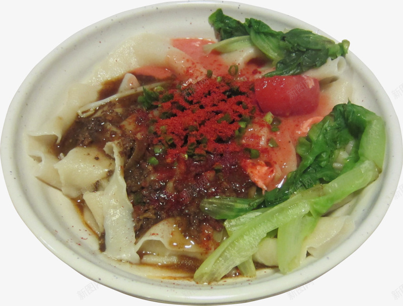 青菜刀削面png免抠素材_新图网 https://ixintu.com 刀削面 小吃 特色美食 肉酱 面食 香辣