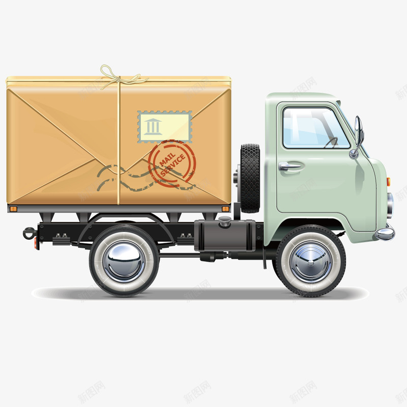 货物运输车辆矢量图eps免抠素材_新图网 https://ixintu.com 交通工具 交通运输 信件 小型货车 汽车 矢量图
