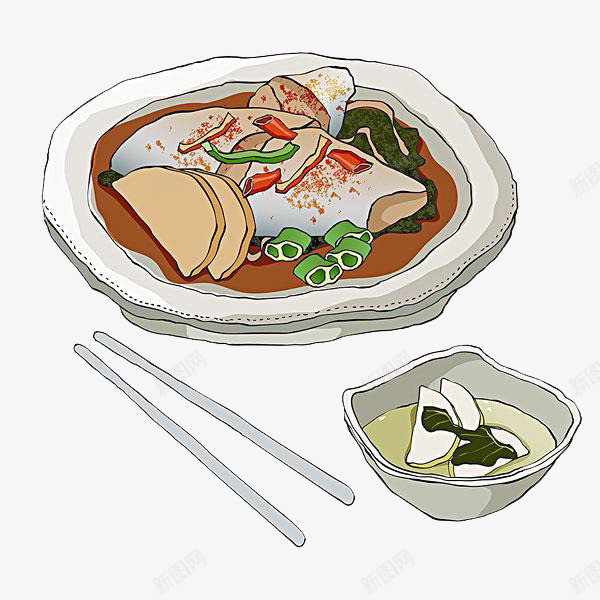 剁椒鱼块手绘png免抠素材_新图网 https://ixintu.com 中国菜 剁椒 筷子手绘 美食 装饰 豆腐汤 餐饮食品
