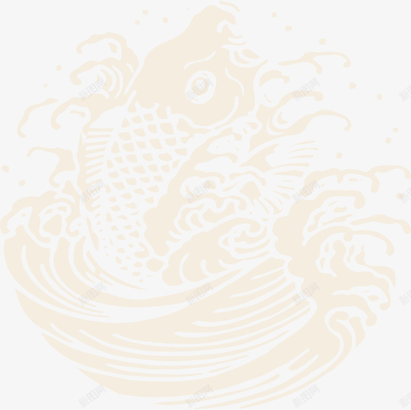 鲤鱼花纹png免抠素材_新图网 https://ixintu.com 中国风 花纹 鲤鱼