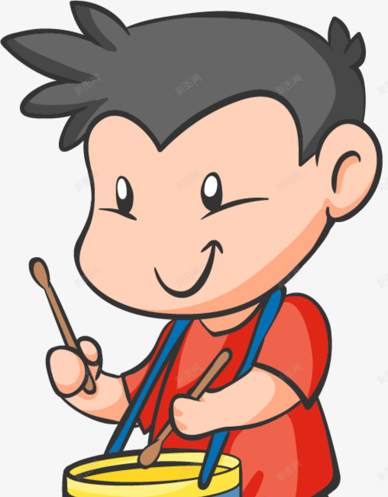 儿童节打鼓的男孩png免抠素材_新图网 https://ixintu.com 儿童节 卡通男孩 开心 打鼓的男孩 敲锣打鼓 童趣