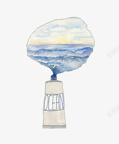 一只颜料画出的山脉png免抠素材_新图网 https://ixintu.com 卡通手绘 山脉 颜料