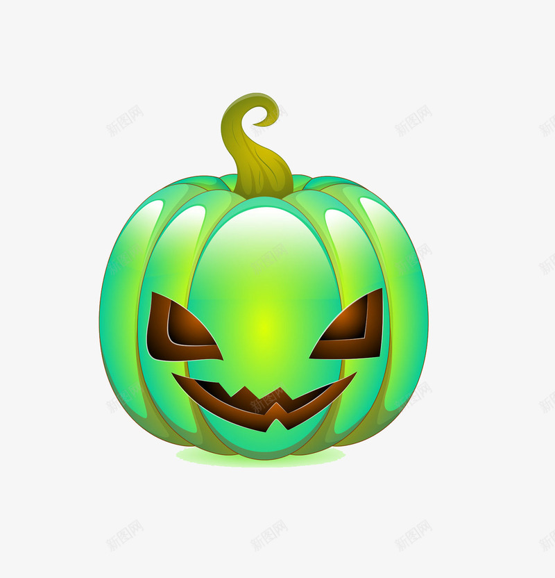 绿色南瓜灯png免抠素材_新图网 https://ixintu.com 万圣节 南瓜灯 绿色