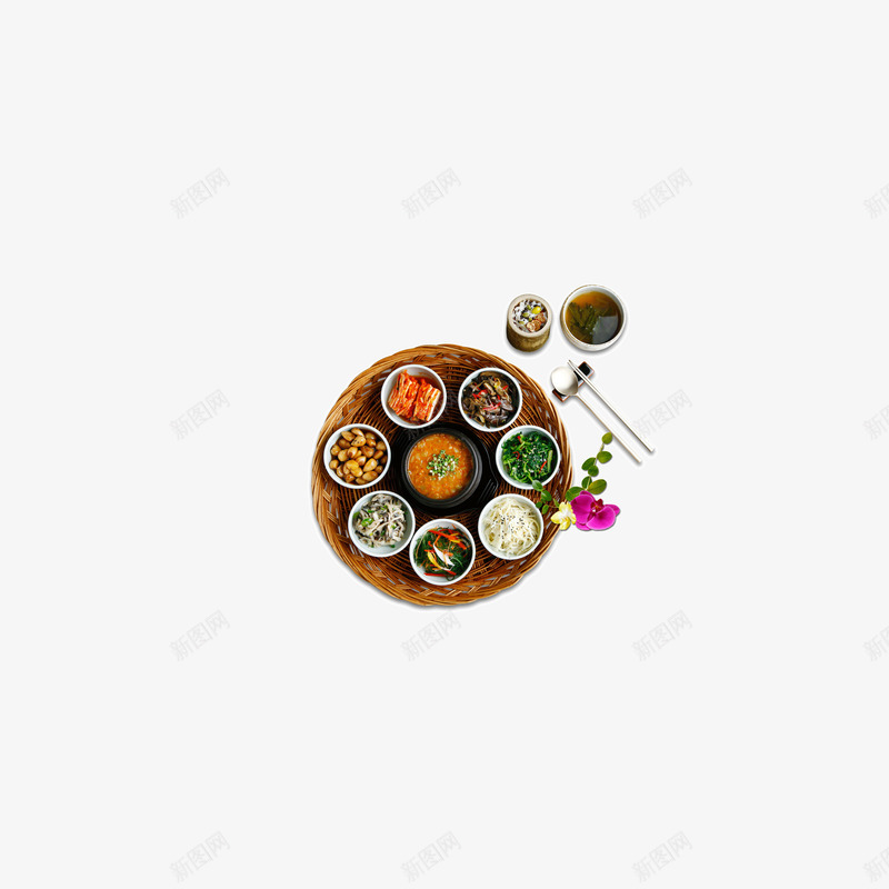 韩国拌饭料理png免抠素材_新图网 https://ixintu.com 拌饭 料理 豆芽 配菜 饭