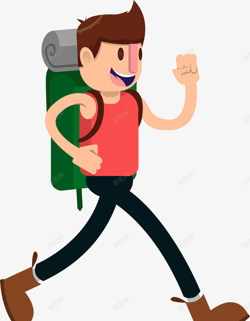 卡通可爱平面背包人物图案png免抠素材_新图网 https://ixintu.com 人物 卡通 可爱 旅行 童趣 运动