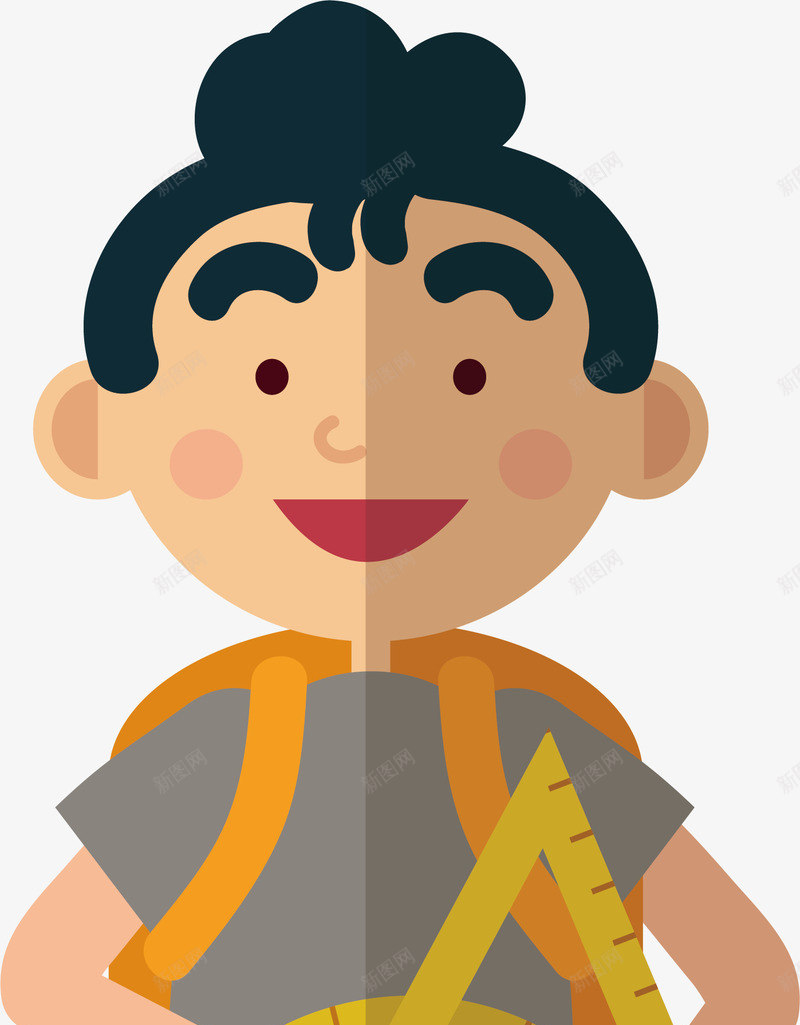 拿着三角板的男孩png免抠素材_新图网 https://ixintu.com 三角板 可爱男孩 开学啦 新学期 测量工具 矢量png