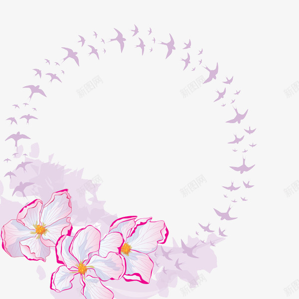 粉色花纹图案png免抠素材_新图网 https://ixintu.com 网页 花店 花边
