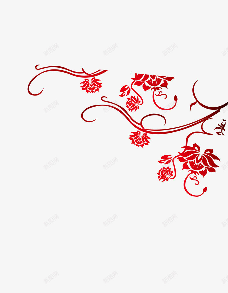 边角红色花纹装饰png免抠素材_新图网 https://ixintu.com 红色 花纹 装饰 边角