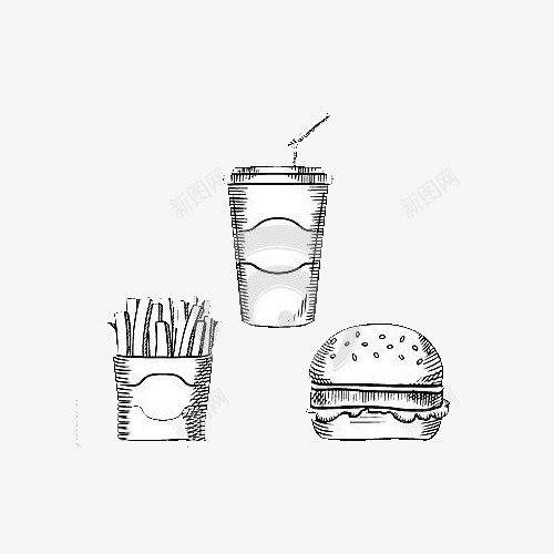 蟹黄堡套餐简笔画png免抠素材_新图网 https://ixintu.com 可乐简笔画 手绘 手绘蟹黄堡 汉堡设计 薯条简笔画 蟹黄堡 蟹黄堡简笔画