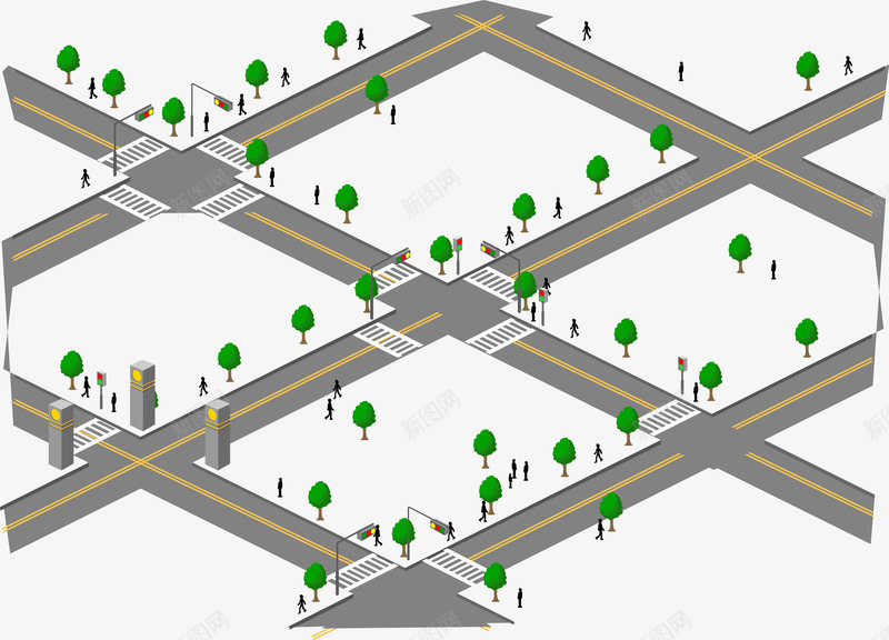 街道街区道路矢量图ai免抠素材_新图网 https://ixintu.com 矢量素材 街区 街道 街道素材 道路 道路矢量 矢量图