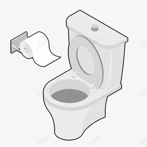 手绘灰色抽水马桶png免抠素材_新图网 https://ixintu.com 冲马桶 卫生间 厕所 家装 建材 手绘 抽水马桶 智能马桶 灰色 白色卷纸 马桶