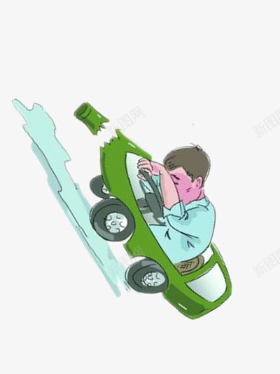 酒驾的男孩png免抠素材_新图网 https://ixintu.com 人物 卡通 小车 彩色