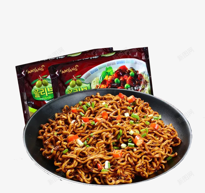 风味韩国炸酱面png免抠素材_新图网 https://ixintu.com 方便食品 春酱 美味 美食 酱料 面食 韩国炸酱面 韩式炸酱面 风味料理