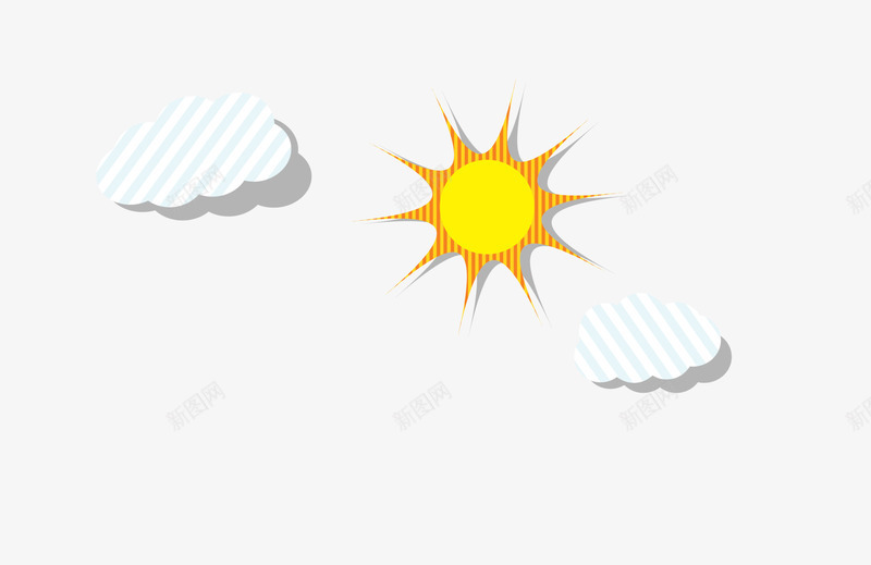 白色卡通云朵太阳png免抠素材_新图网 https://ixintu.com 云朵 免抠PNG 卡通 太阳 白色 童趣 装饰图案