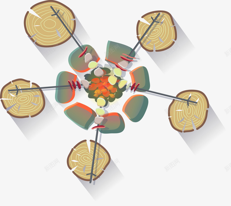 户外烧烤串插画矢量图ai免抠素材_新图网 https://ixintu.com 户外 插画 烤串 烧烤 素材 矢量图