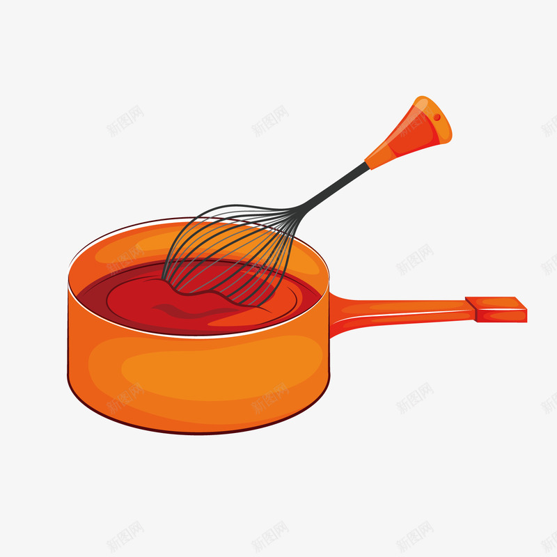 卡通厨房用品矢量图ai免抠素材_新图网 https://ixintu.com 卡通 厨房用品 打蛋器 红色 背景装饰 矢量图